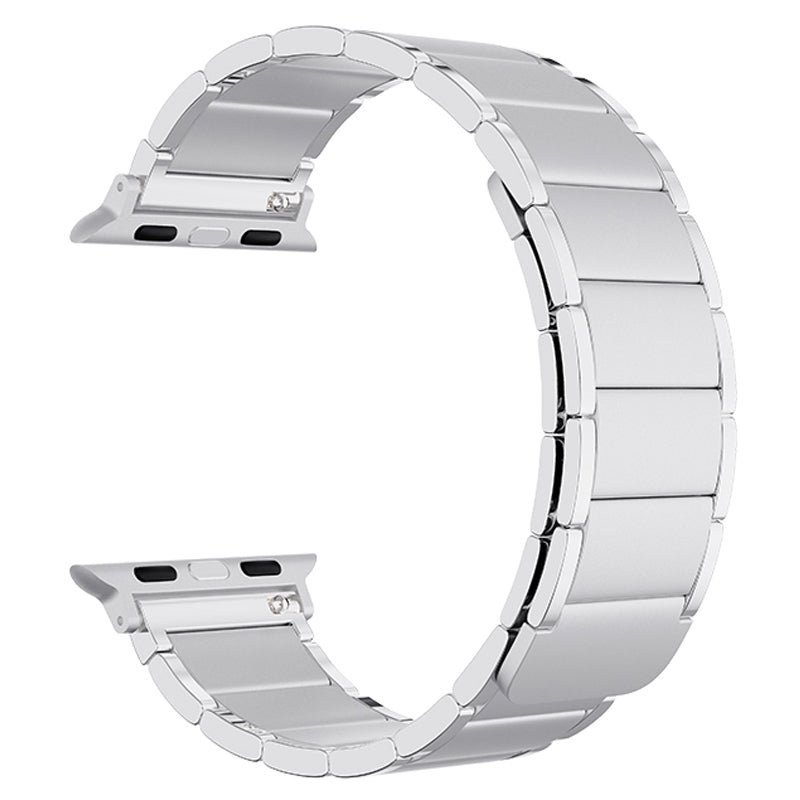 Magnetic Absorption Watch Band Adjustable Metal Wrist Strap Replacement for Apple Watch Ultra 49mm / Series 8 45mm / 7 45mm / 6 / 5 / 4 / SE 44mm / SE (2022) 44mm / 3 / 2 / 1 42mm - Silver