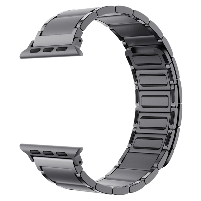 Magnetic Absorption Watch Band Adjustable Metal Wrist Strap Replacement for Apple Watch Ultra 49mm / Series 8 45mm / 7 45mm / 6 / 5 / 4 / SE 44mm / SE (2022) 44mm / 3 / 2 / 1 42mm - Black
