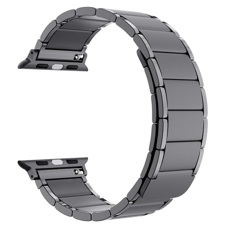 Magnetic Absorption Watch Band Adjustable Metal Wrist Strap Replacement for Apple Watch Ultra 49mm / Series 8 45mm / 7 45mm / 6 / 5 / 4 / SE 44mm / SE (2022) 44mm / 3 / 2 / 1 42mm - Black