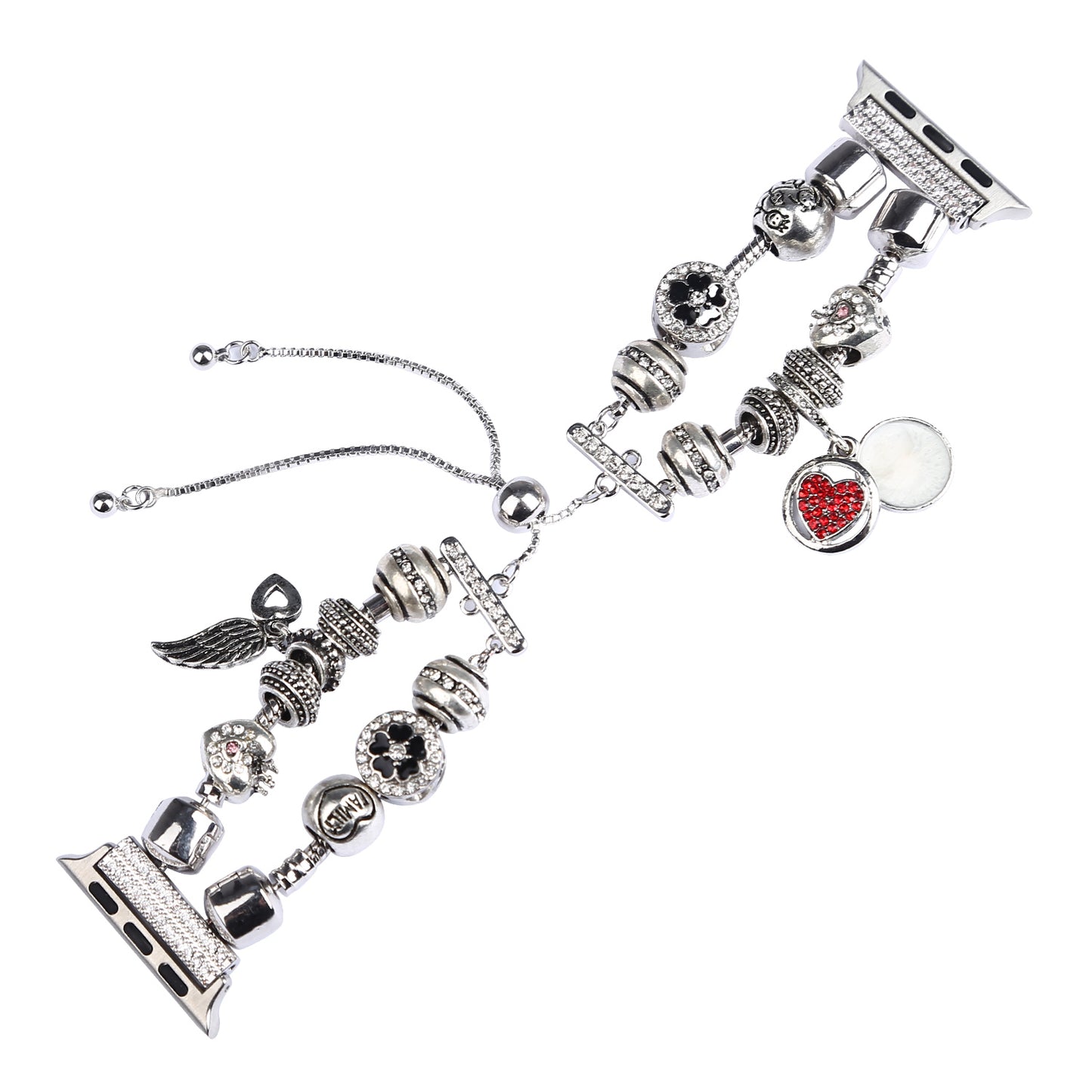 Retro Style Metal / Wooden Beads Smart Watch Band Replacement Watch Strap Bracelet for Apple Watch Series 8 41mm / Series 7 41mm / 6 / 5 / 4 / SE / SE(2022) 40mm / 3 / 2 / 1 38mm - Silver