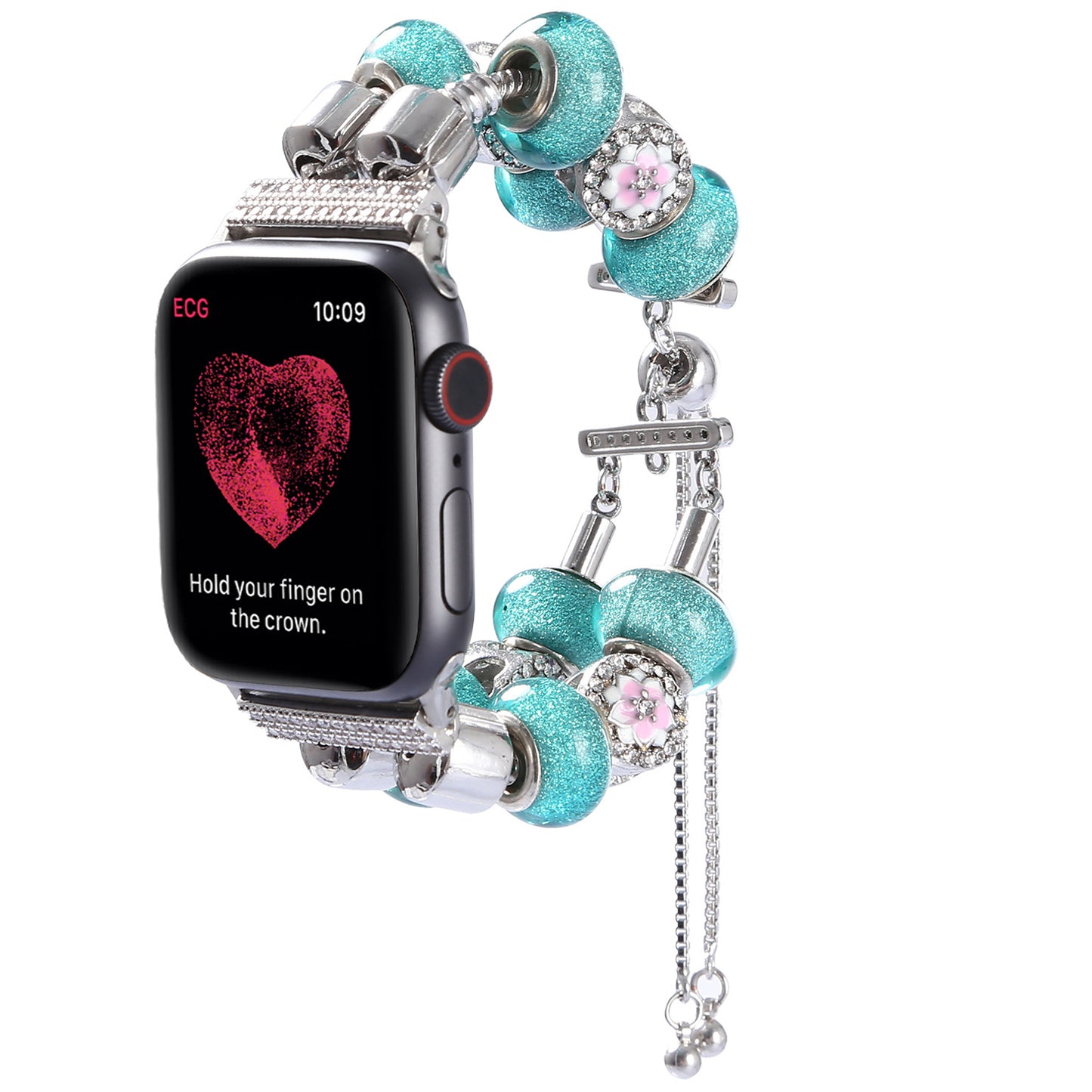 Retro Style Metal / Wooden Beads Smart Watch Band Replacement Watch Strap Bracelet for Apple Watch Series 8 41mm / Series 7 41mm / 6 / 5 / 4 / SE / SE(2022) 40mm / 3 / 2 / 1 38mm - Blue