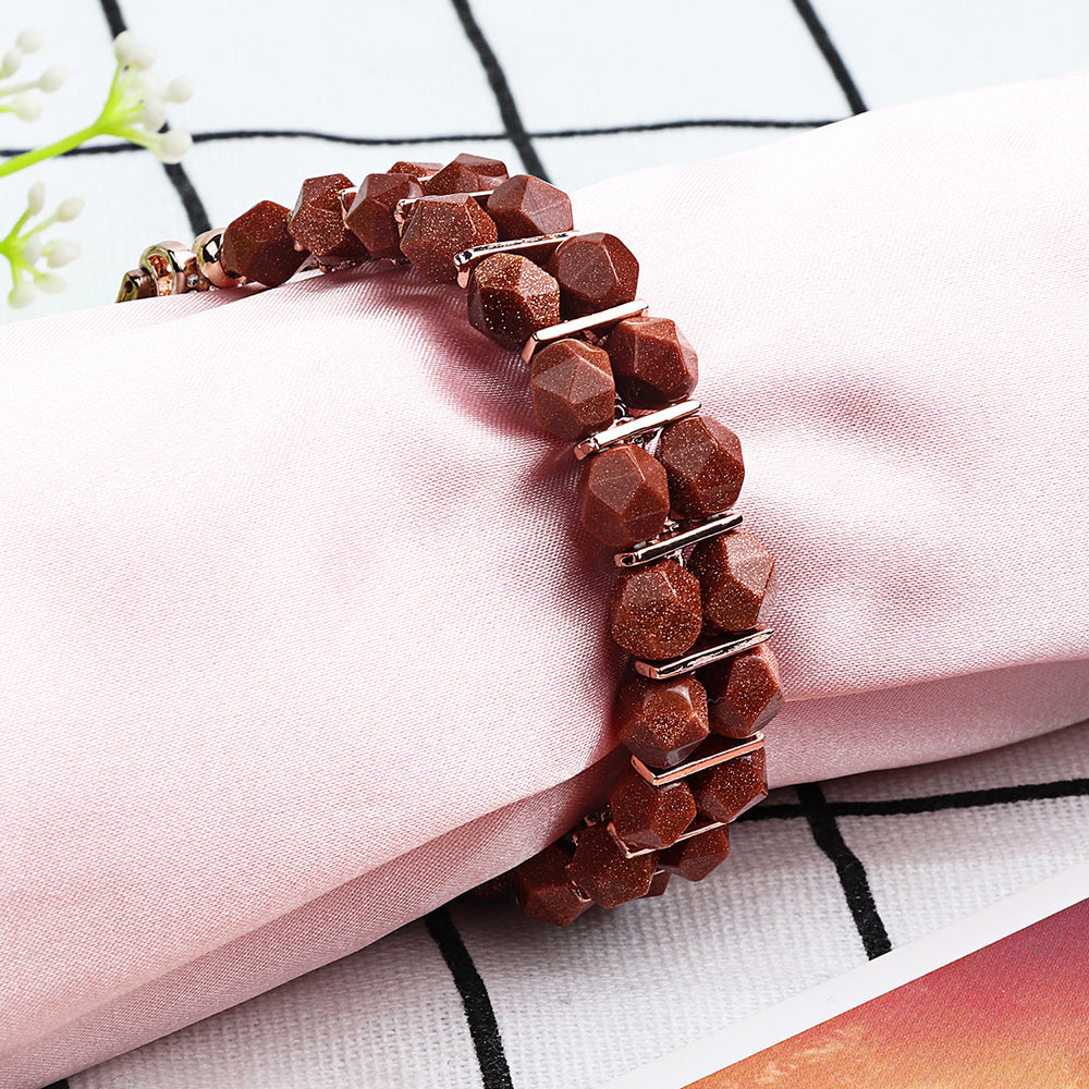 Faux Pearl Rhinestone Decor Wrist Strap Smart Watch Band Bracelet for Apple Watch Series 8 41mm / Series 7 41mm / Series 6 / 5 / 4 / SE / SE(2022) 40mm Series 3 / 2 / 1 38mm - Brown