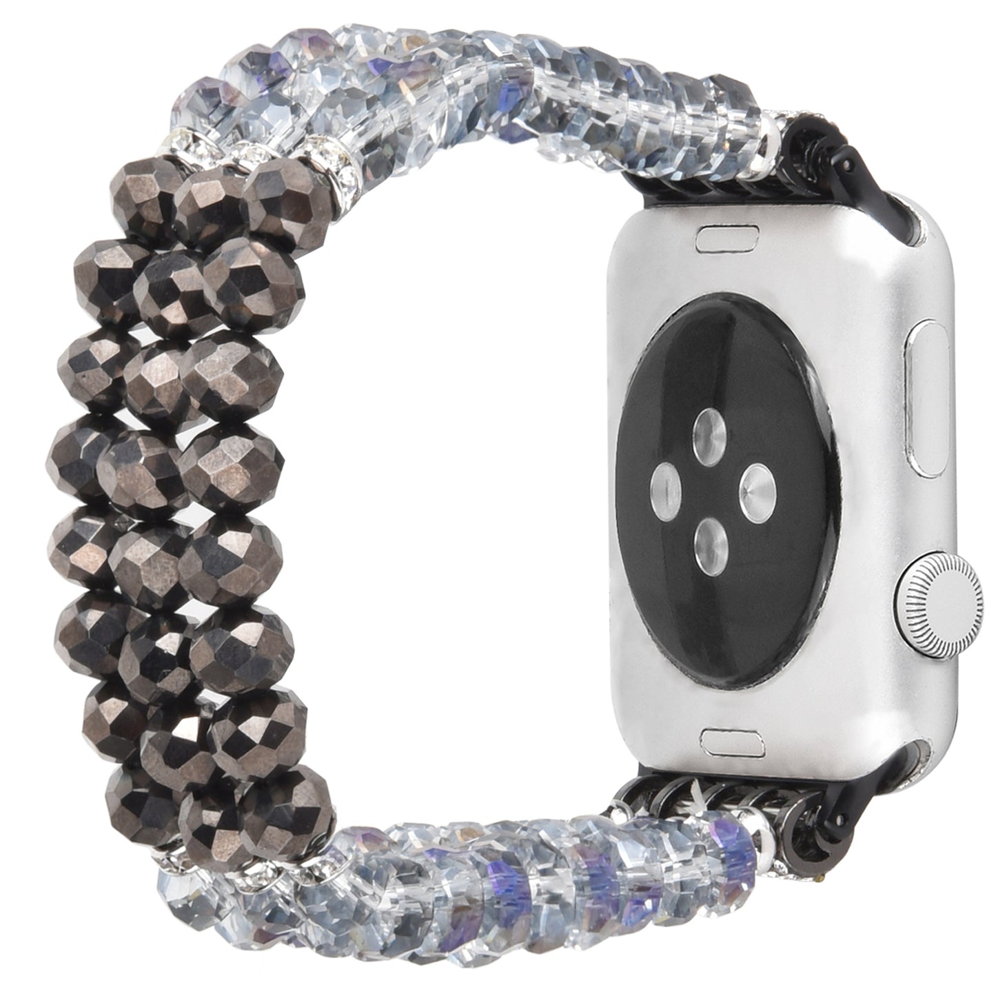 Exquisite Crystal Pearls Bracelet Watch Band for Apple Watch Ultra 49mm / Series 8 45mm / 7 45mm / SE 44mm / SE (2022) 44mm / Series 6 / 5 / 4 44mm / Series 3 / 2 / 1 42mm - Crystal Grey