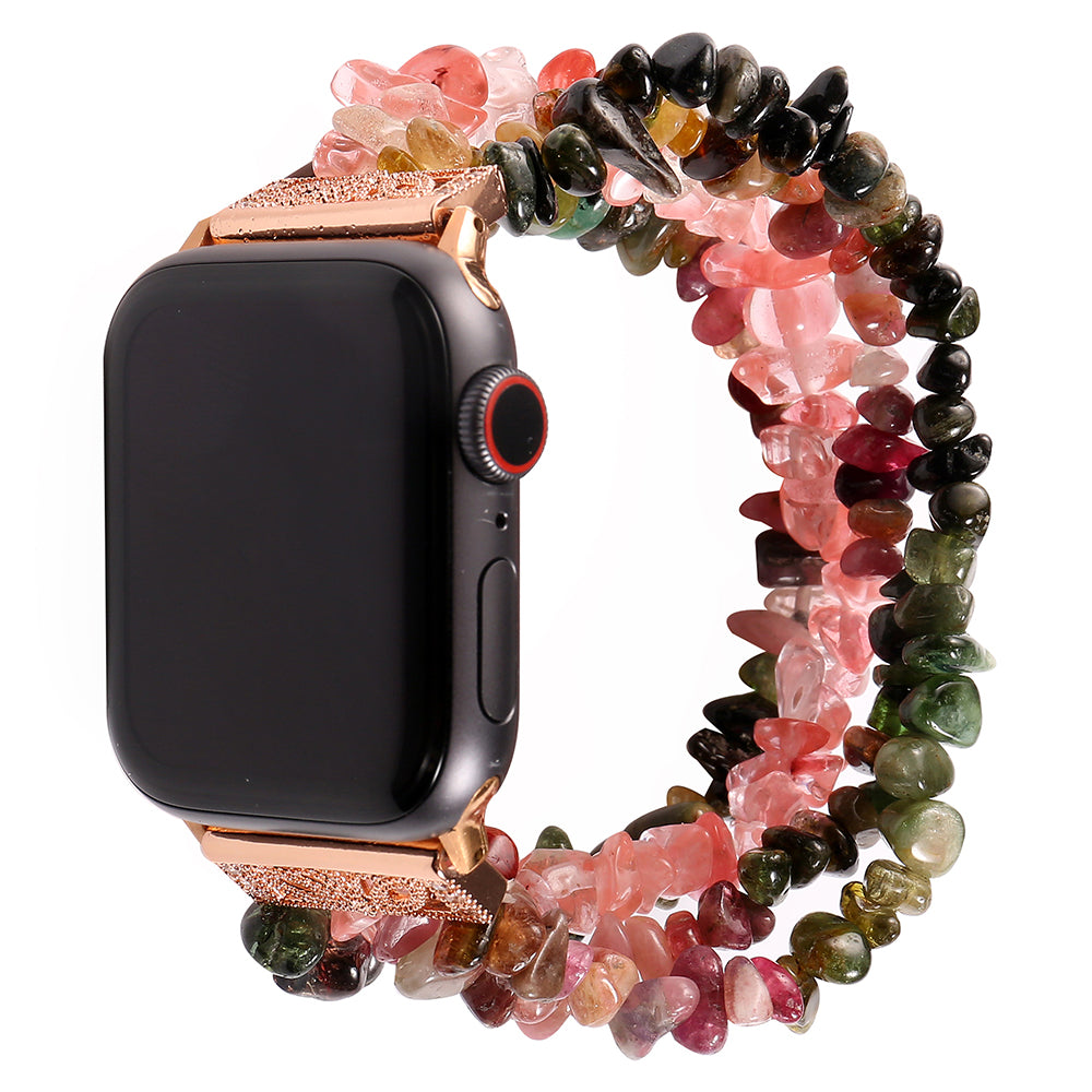 Natural Stones Watch Strap Replacement Wrist Band Bracelet for Apple Watch Series 8 41mm / Series 7 41mm / SE / SE(2022) / Series 6 / 5 / 4 40mm / Series 3 / 2 / 1 38mm - Multicolor