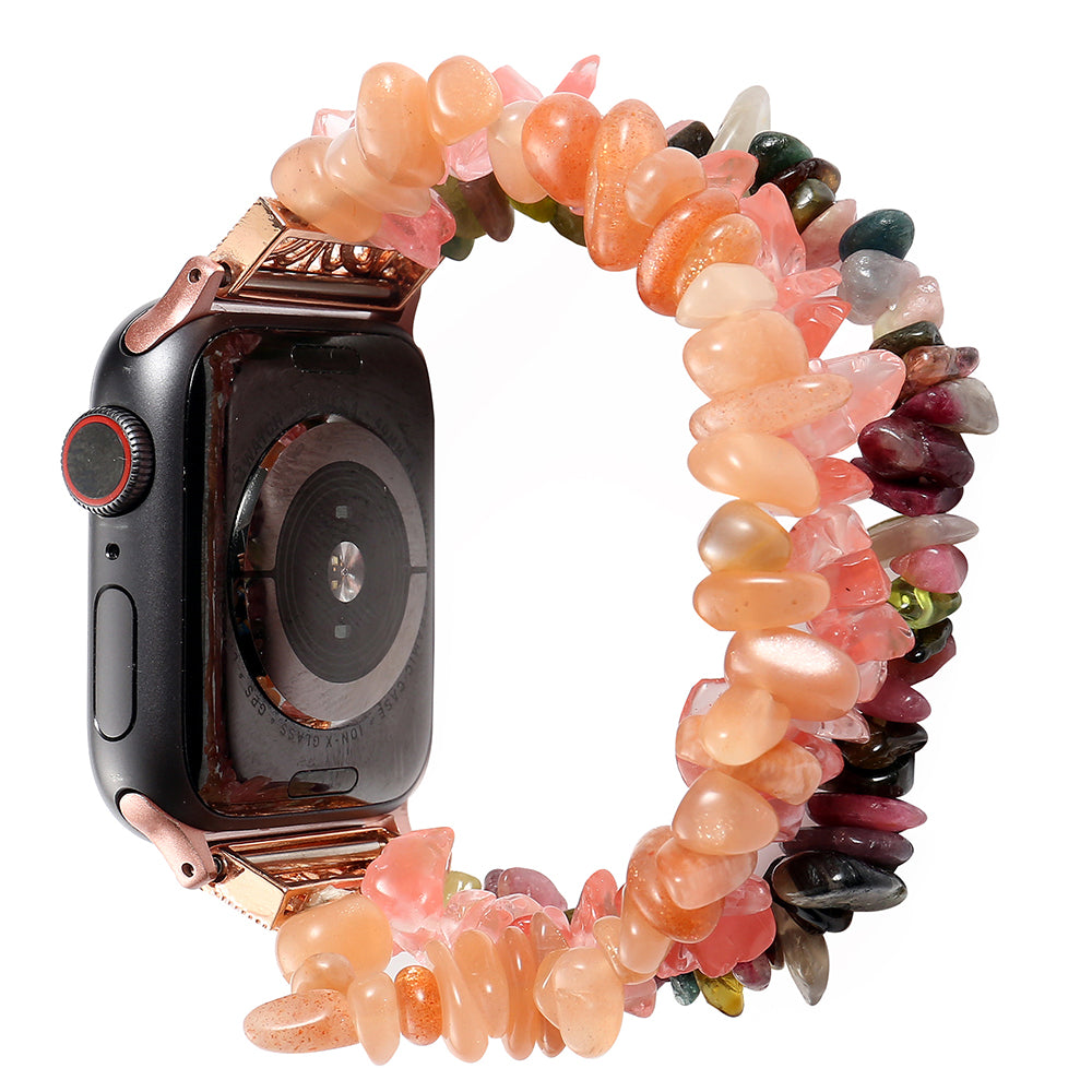 Natural Stones Watch Strap Replacement Wrist Band Bracelet for Apple Watch Series 8 41mm / Series 7 41mm / SE / SE(2022) / Series 6 / 5 / 4 40mm / Series 3 / 2 / 1 38mm - Pink / Multicolor