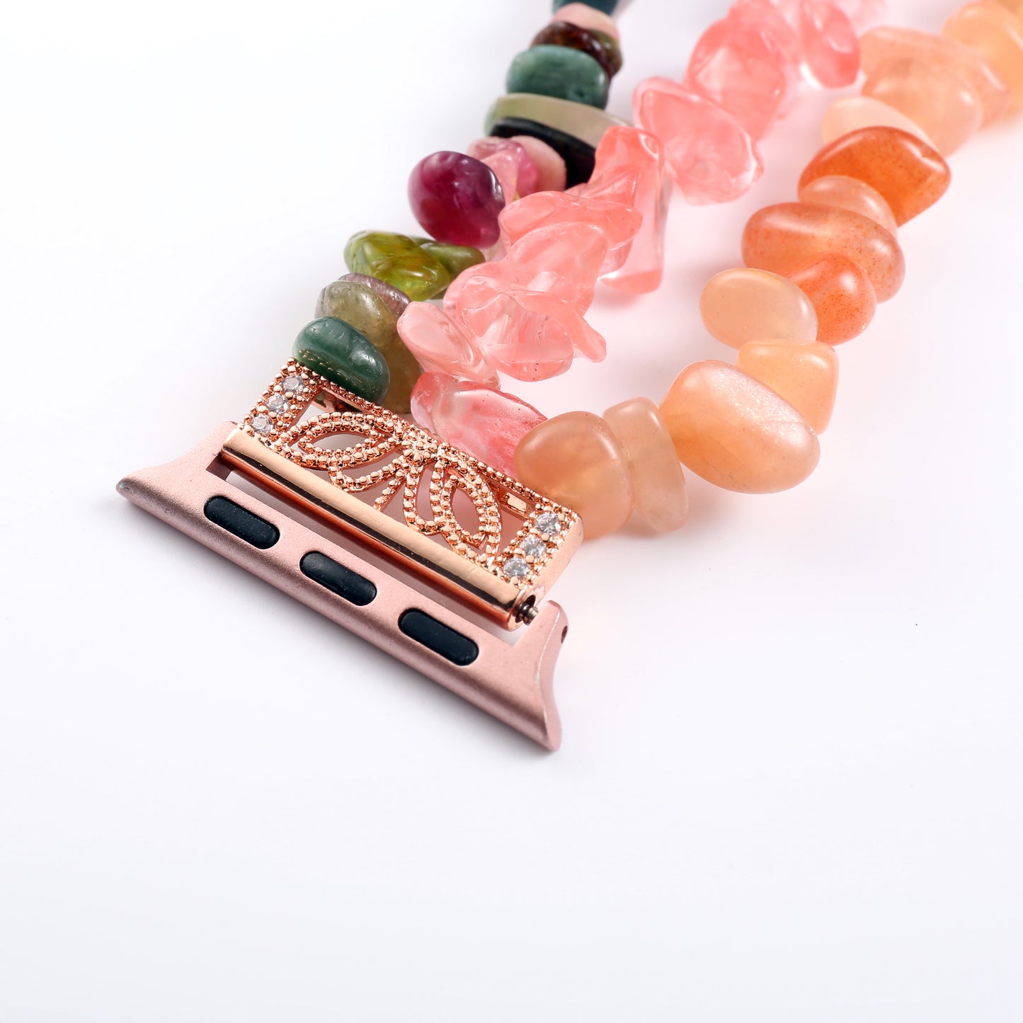 Natural Stones Watch Strap Replacement Wrist Band Bracelet for Apple Watch Series 8 41mm / Series 7 41mm / SE / SE(2022) / Series 6 / 5 / 4 40mm / Series 3 / 2 / 1 38mm - Pink / Multicolor