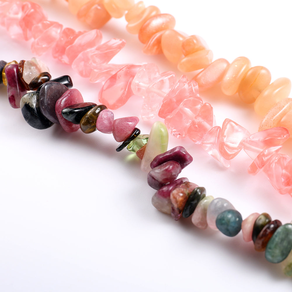 Natural Stones Watch Strap Replacement Wrist Band Bracelet for Apple Watch Series 8 41mm / Series 7 41mm / SE / SE(2022) / Series 6 / 5 / 4 40mm / Series 3 / 2 / 1 38mm - Pink / Multicolor