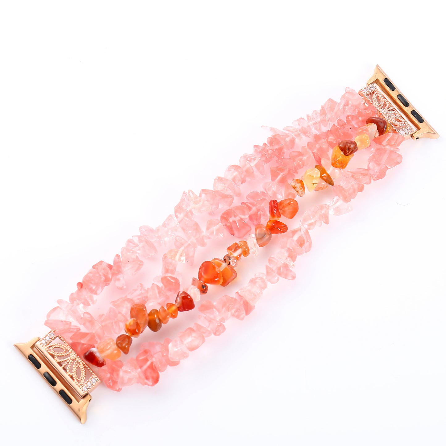 Natural Stones Watch Strap Replacement Wrist Band Bracelet for Apple Watch Series 8 41mm / Series 7 41mm / SE / SE(2022) / Series 6 / 5 / 4 40mm / Series 3 / 2 / 1 38mm - Watermelon Red