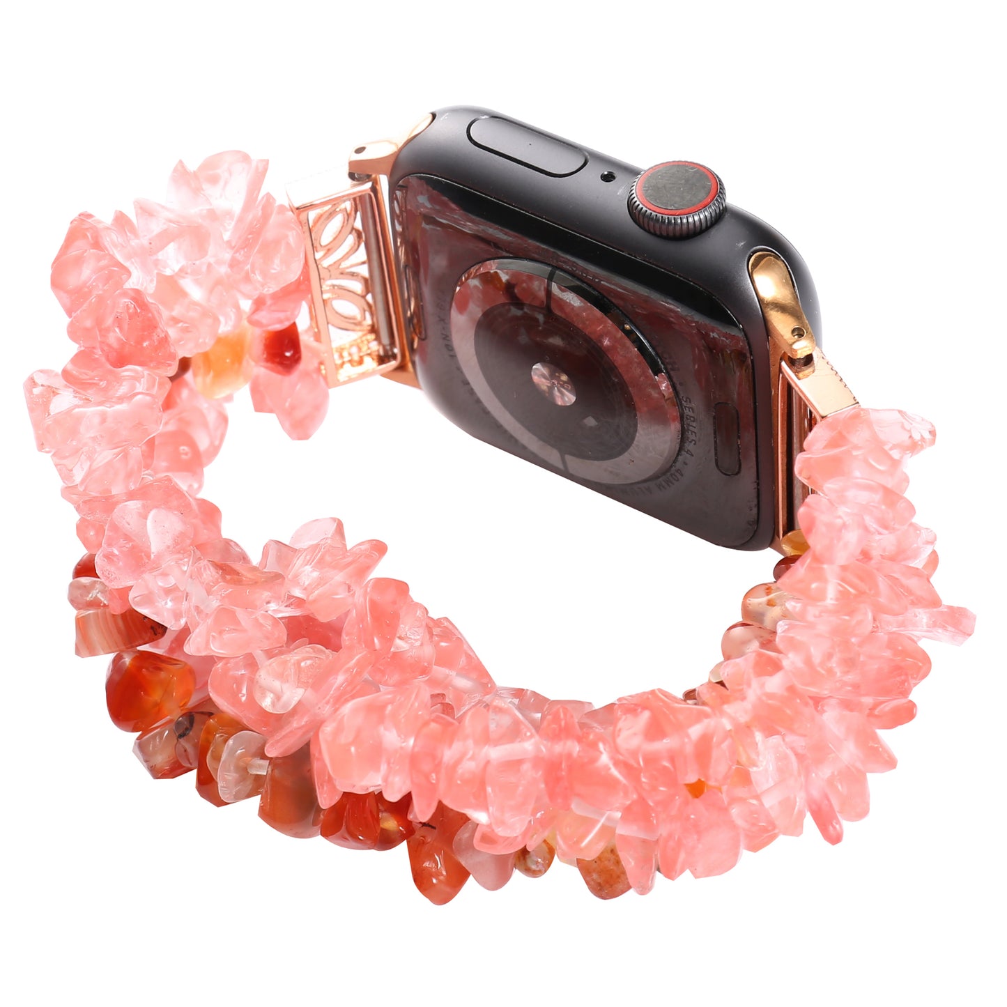 Natural Stones Watch Strap Replacement Wrist Band Bracelet for Apple Watch Series 8 41mm / Series 7 41mm / SE / SE(2022) / Series 6 / 5 / 4 40mm / Series 3 / 2 / 1 38mm - Watermelon Red