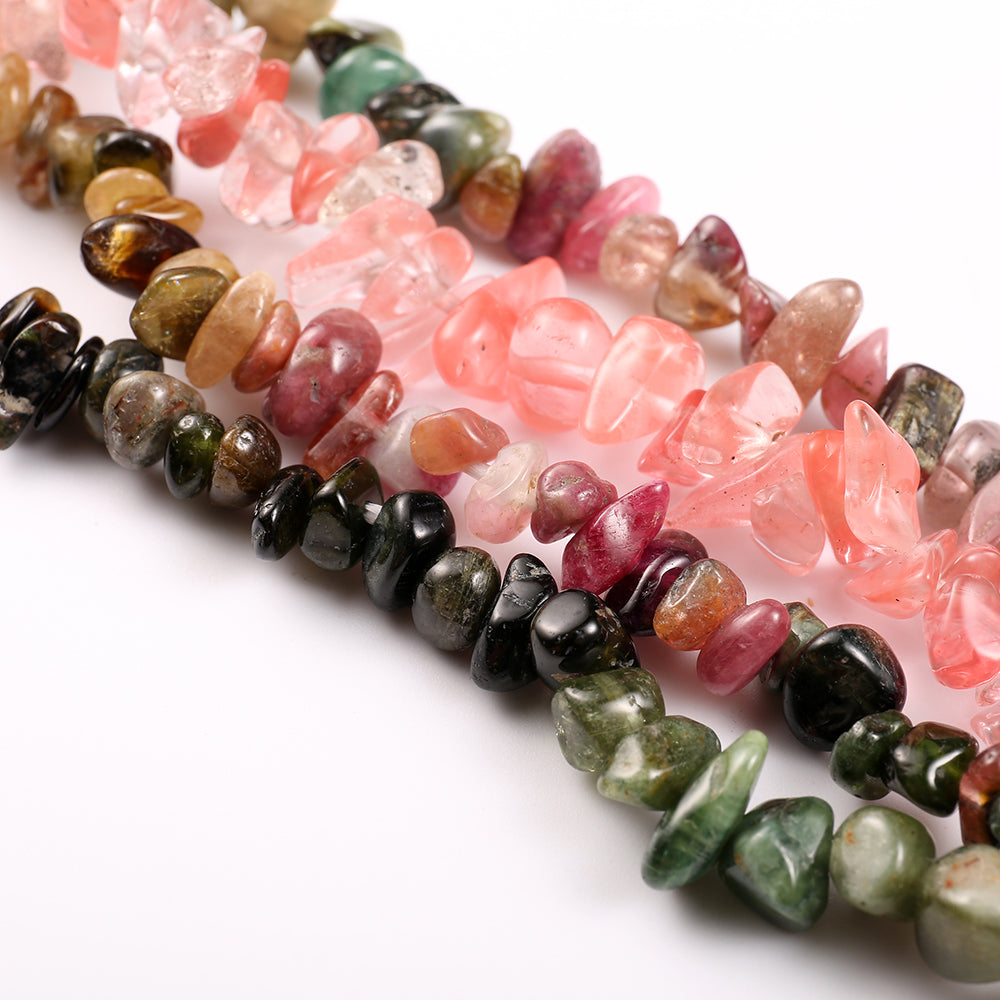 Four Rows Natural Stones Smart Watch Strap Band Replacement for Apple Watch Ultra 49mm / Series 8 45mm / 7 45mm / SE 44mm / SE (2022) 44mm / Series 6 / 5 / 4 44mm / Series 3 / 2 / 1 42mm - Multicolor