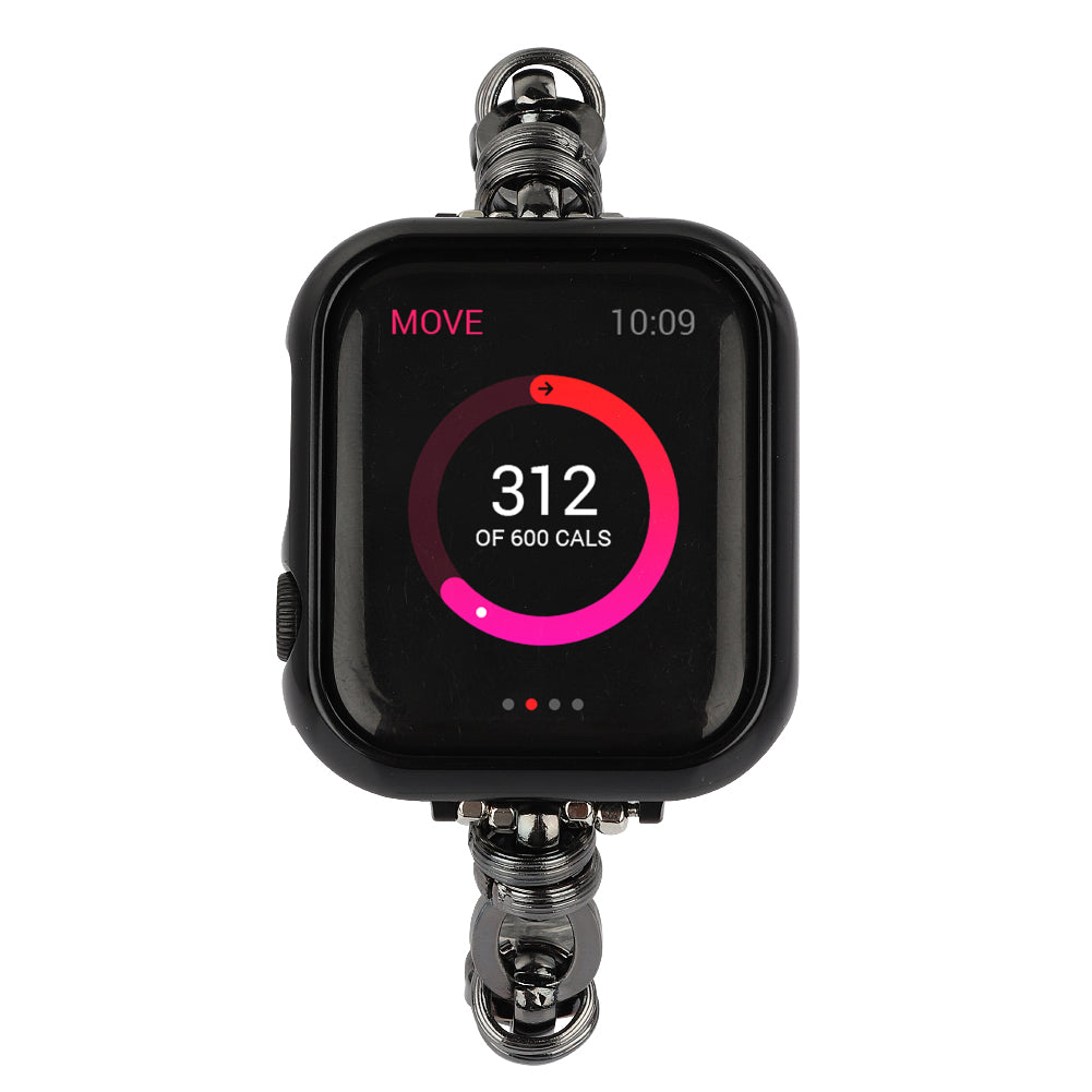 Punk Style Stainless Steel Smart Watch Band Strap Replacement for Apple Watch Series 8 41mm / Series 7 41mm / SE / SE(2022) / Series 6 / 5 / 4 40mm / Series 3 / 2 / 1 38mm - Black