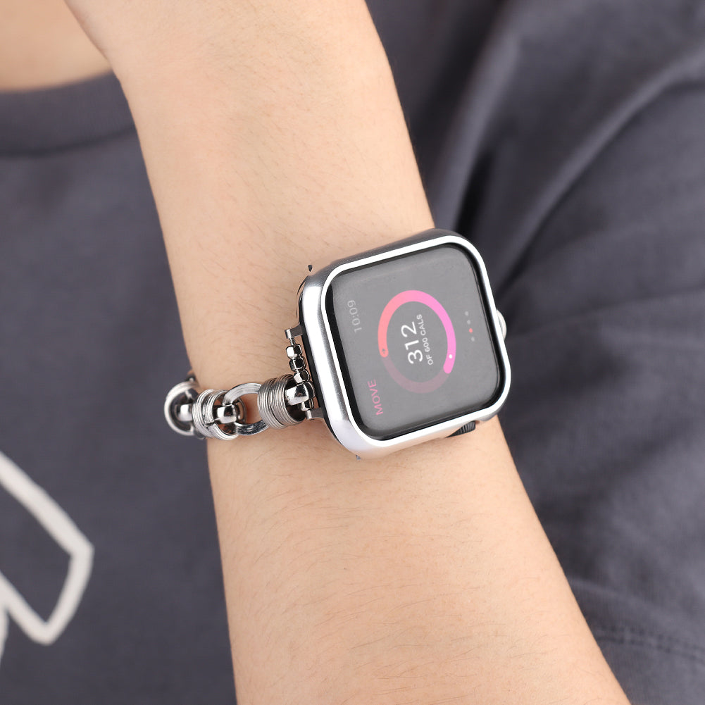 Punk Style Stainless Steel Smart Watch Band Strap Replacement for Apple Watch Series 8 41mm / Series 7 41mm / SE / SE(2022) / Series 6 / 5 / 4 40mm / Series 3 / 2 / 1 38mm - Silver