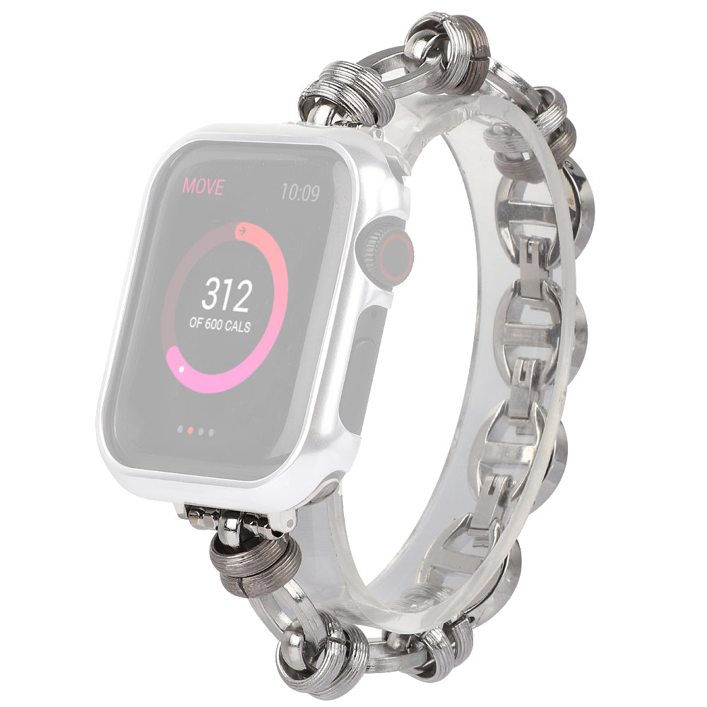 Punk Style Watch Strap Stainless Steel Wrist Band Replacement for Apple Watch Ultra 49mm / Series 8 45mm / 7 45mm / SE 44mm / SE (2022) 44mm / Series 6 / 5 / 4 44mm / Series 3 / 2 / 1 42mm - Silver