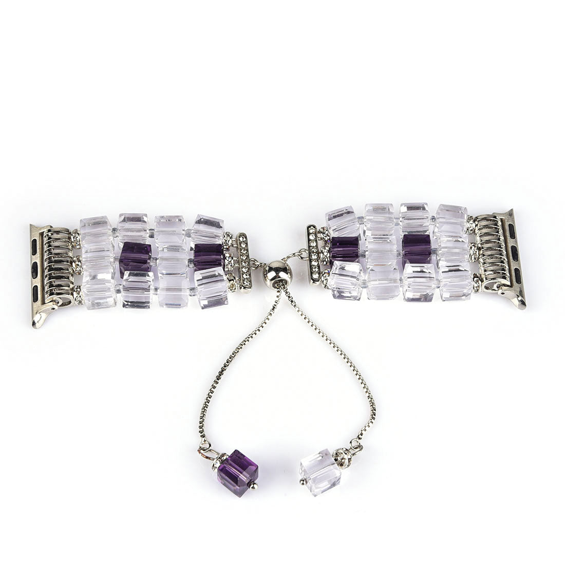 Faux Crystal Blocks Watch Band Wrist Strap for Apple Watch Ultra 49mm / Series 8 45mm / 7 45mm / SE 44mm / SE (2022) 44mm / Series 6 / 5 / 4 44mm / Series 3 / 2 / 1 42mm - Transparent