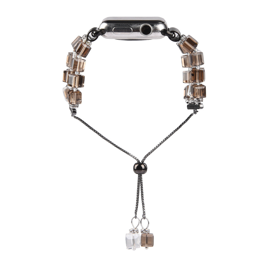 Faux Crystal Blocks Watch Band Wrist Strap for Apple Watch Ultra 49mm / Series 8 45mm / 7 45mm / SE 44mm / SE (2022) 44mm / Series 6 / 5 / 4 44mm / Series 3 / 2 / 1 42mm - Grey