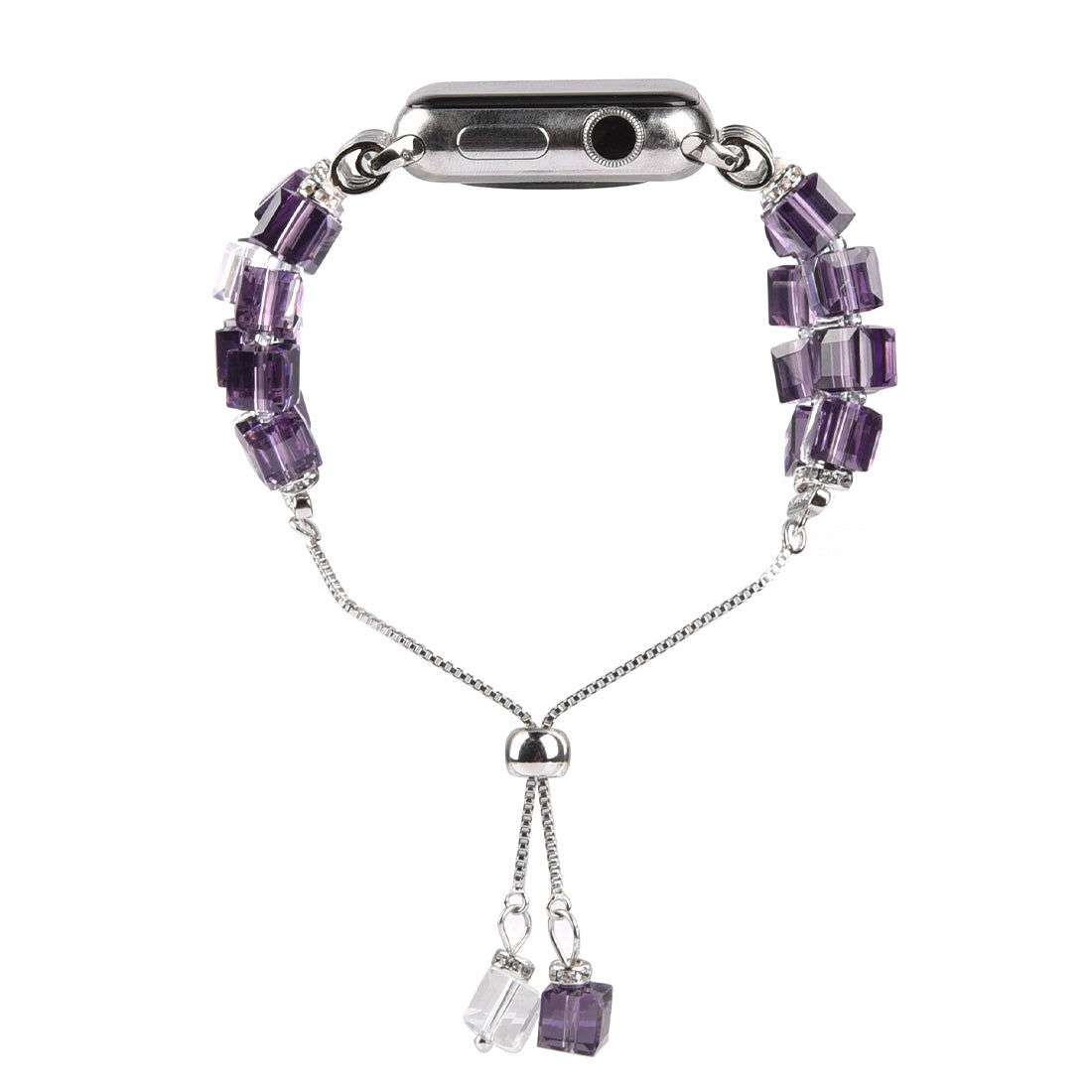 Faux Crystal Blocks Watch Band Wrist Strap for Apple Watch Ultra 49mm / Series 8 45mm / 7 45mm / SE 44mm / SE (2022) 44mm / Series 6 / 5 / 4 44mm / Series 3 / 2 / 1 42mm - Purple