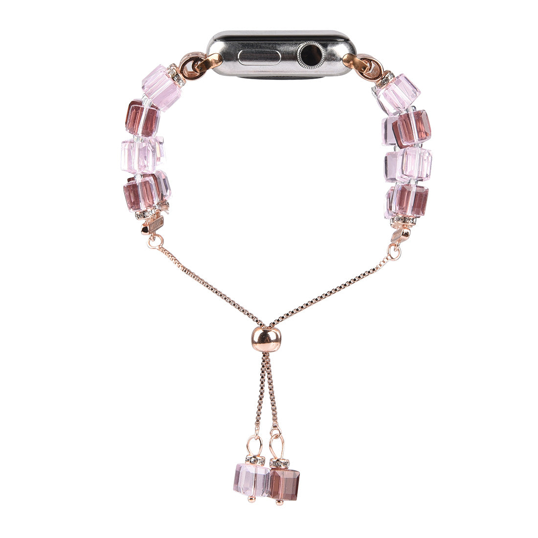Faux Crystal Blocks Smart Watch Band Strap Bracelet for Apple Watch Series 8 41mm / Series 7 41mm / SE / SE(2022) / Series 6 / 5 / 4 40mm / Series 3 / 2 / 1 38mm - Pink