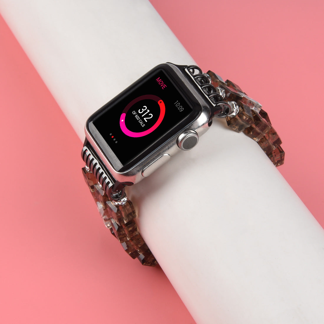 Faux Crystal Blocks Smart Watch Band Strap Bracelet for Apple Watch Series 8 41mm / Series 7 41mm / SE / SE(2022) / Series 6 / 5 / 4 40mm / Series 3 / 2 / 1 38mm - Grey