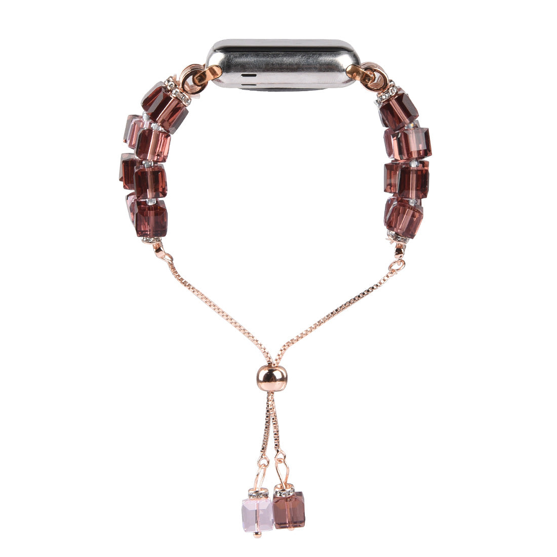 Faux Crystal Blocks Smart Watch Band Strap Bracelet for Apple Watch Series 8 41mm / Series 7 41mm / SE / SE(2022) / Series 6 / 5 / 4 40mm / Series 3 / 2 / 1 38mm - Red