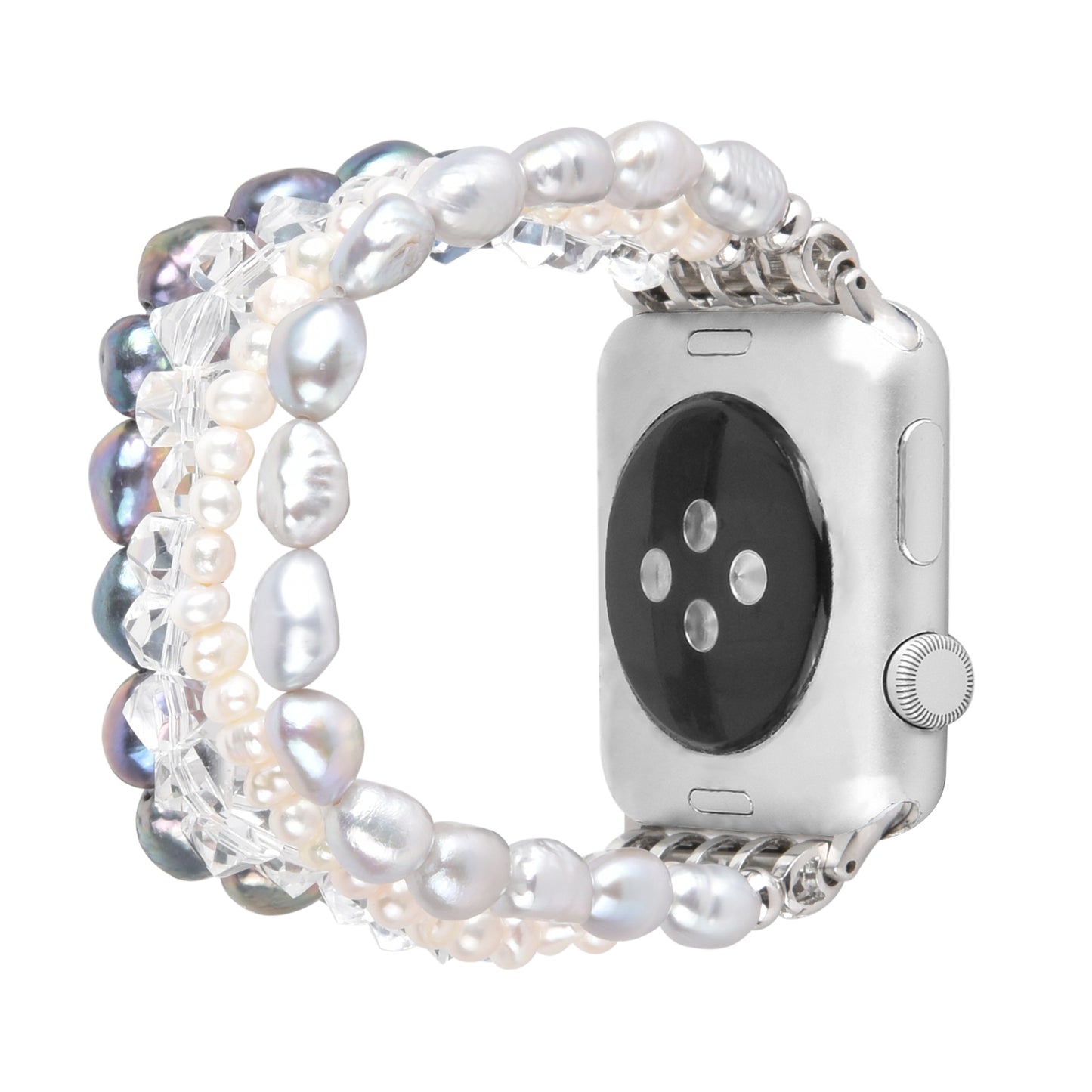 Crystal Pearls Bracelet Exquisite Stylish Watch Band for Apple Watch Series 8 41mm / Series 7 41mm / SE / SE(2022) / Series 6 / 5 / 4 40mm / Series 3 / 2 / 1 38mm - Pearl / White Crystal