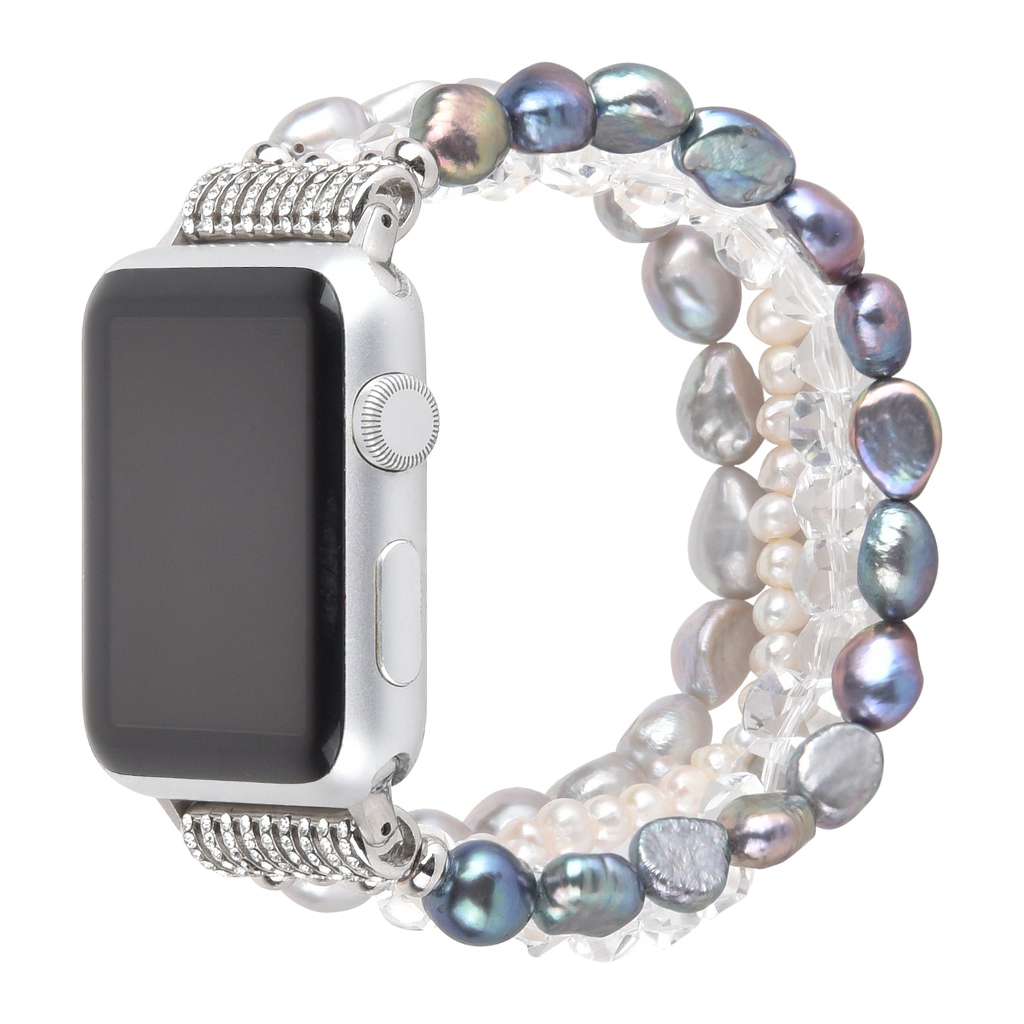 Crystal Pearls Bracelet Exquisite Stylish Watch Band for Apple Watch Series 8 41mm / Series 7 41mm / SE / SE(2022) / Series 6 / 5 / 4 40mm / Series 3 / 2 / 1 38mm - Pearl / White Crystal