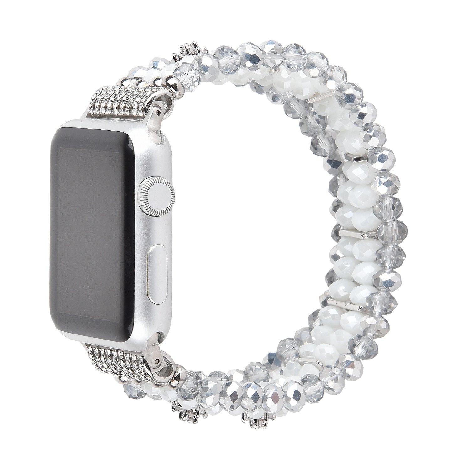 Crystal Pearls Bracelet Exquisite Stylish Watch Band for Apple Watch Series 8 41mm / Series 7 41mm / SE / SE(2022) / Series 6 / 5 / 4 40mm / Series 3 / 2 / 1 38mm - Crystal White