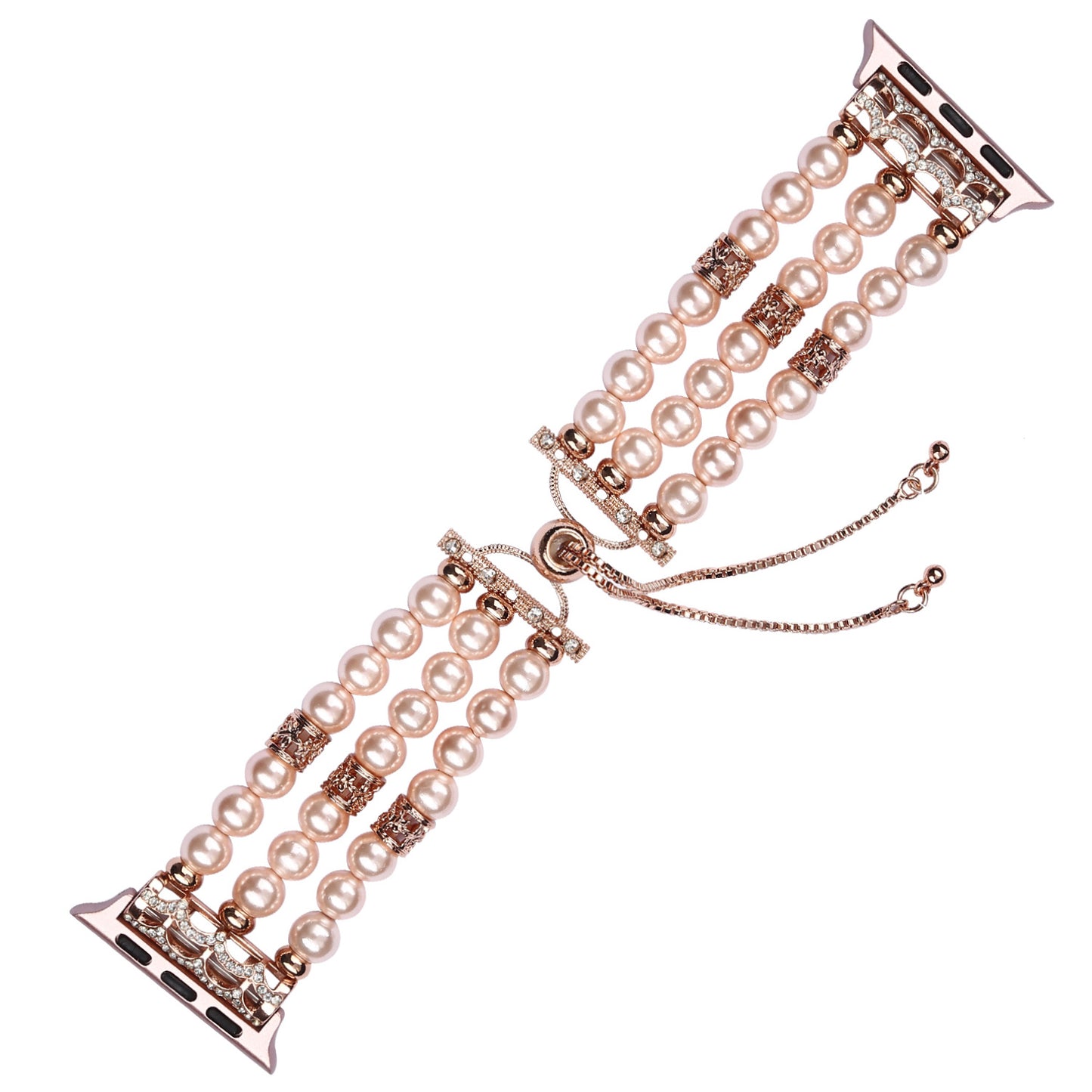 Stylish Agate Pearl Watch Strap Replacement Band for Apple Watch Series 8 41mm / Series 7 41mm / Apple Watch Series 1 / 2 / 3 38mm / Apple Watch Series SE / SE(2022) / 6 / 5 / 4 40mm - Pearl / Pink