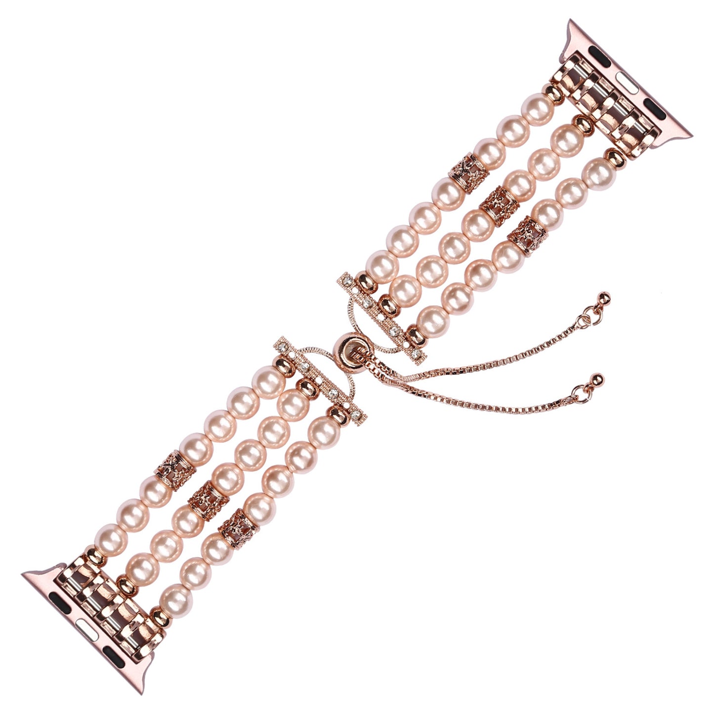 Fashionable Agate Pearl Smart Bracelet Smart Watch Strap for Apple Watch Ultra 49mm / Series 8 45mm / 7 45mm / Apple Watch Series 1 / 2 / 3 42mm / SE 44mm / SE (2022) 44mm / 6 / 5 / 4 44mm - Pearl / Pink