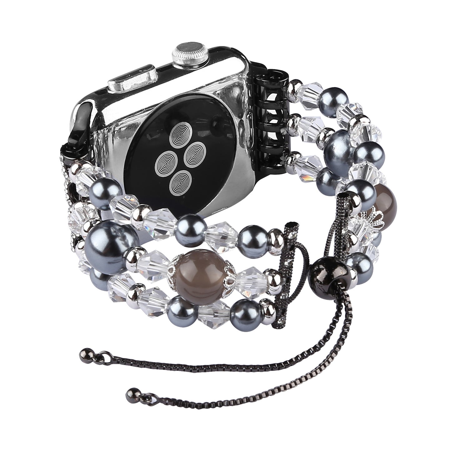 Fashionable Agate Pearl Smart Bracelet Smart Watch Strap for Apple Watch Ultra 49mm / Series 8 45mm / 7 45mm / Apple Watch Series 1 / 2 / 3 42mm / SE 44mm / SE (2022) 44mm / 6 / 5 / 4 44mm - Agate / Grey