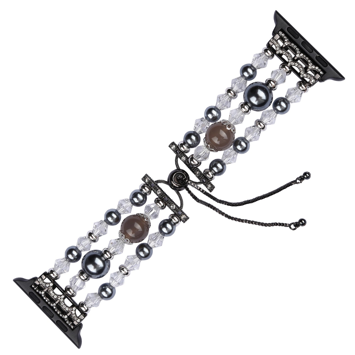 Fashionable Agate Pearl Smart Bracelet Smart Watch Strap for Apple Watch Ultra 49mm / Series 8 45mm / 7 45mm / Apple Watch Series 1 / 2 / 3 42mm / SE 44mm / SE (2022) 44mm / 6 / 5 / 4 44mm - Agate / Grey