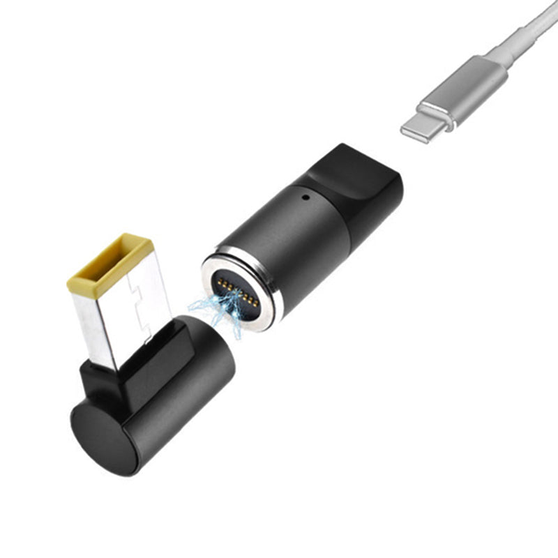 Uniqkart for Lenovo ThinkPad 100W Magnetic Type-C Female to Square Male Plug Laptop Charging Converter Adapter