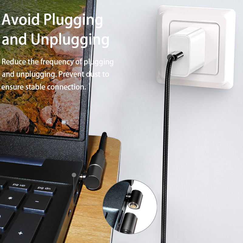 USB-C to Square Plug for Lenovo/IBM/ThinkPad Laptop, 1.8m PD 100W Magnetic Absorption DC Cable E-Mark Chip Notebook Adapter Fast Charging