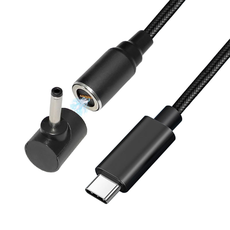 USB-C to 3.0x1.1mm for Acer/Asus/LG/Samsung Laptop, 1.8m PD 100W Fast Charging Notebook Adapter Metal 8-pin Connector Magnetic Absorption Bending-Resistant DC Cable