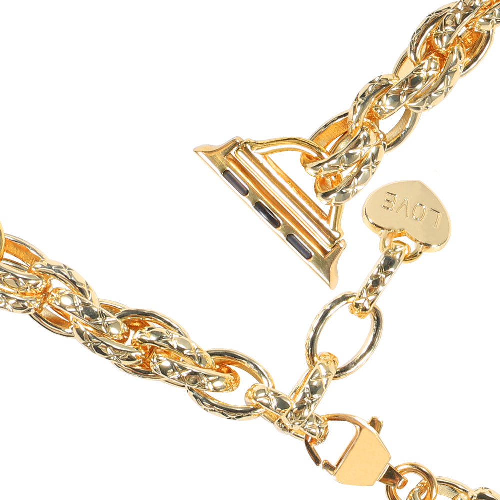 for Apple Watch Series 8 41mm / Series 7 41mm / Watch SE / SE(2022) / Series 6 / 5 / 4 40mm / Series 3 / 2 / 1 38mm Stainless Steel Watch Strap Replacement Bracelet with Pendant - Gold