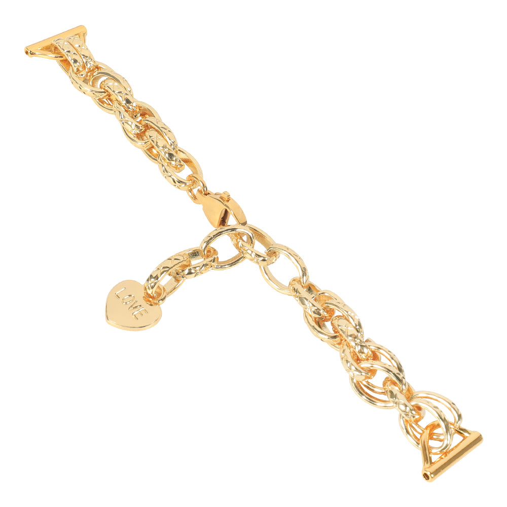 For Huawei Watch GT3 46mm/Xiaomi Haylou RS3 Watch Band 22mm Stainless Steel Replacement Bracelet with Heart Pendant - Gold