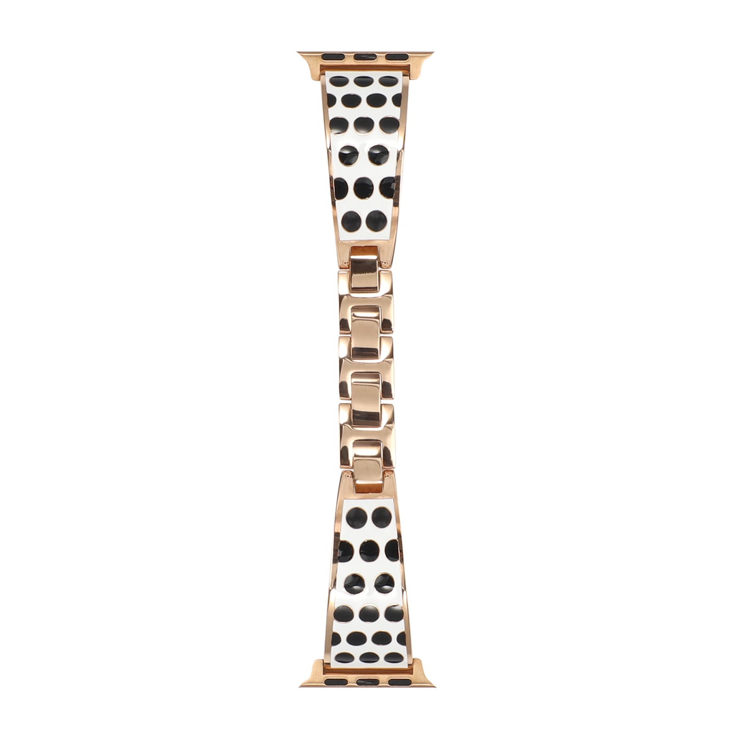 for Apple Watch Series 1 / 2 / 3 38mm / SE / SE(2022) / Series 4 / 5 / 6 40mm / Series 7 41mm / Series 8 41mm Chain Splicing Stainless Steel Watchband Watch Strap - Black Spot