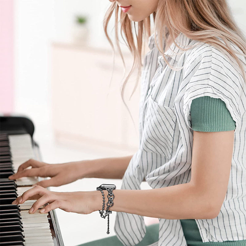 for Apple Watch Series 8 41mm / Series 7 41mm / SE / SE(2022) / SE / SE(2022)(2022) / Series 6 / 5 / 4 40mm / Series 3 / 2 / 1 38mm Watch Band Stainless Steel Bracelet Wristband Strap - Black