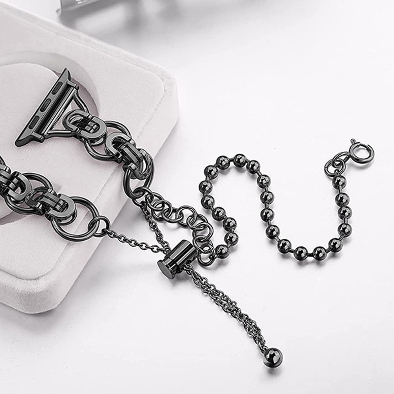 for Apple Watch Series 8 41mm / Series 7 41mm / SE / SE(2022) / SE / SE(2022)(2022) / Series 6 / 5 / 4 40mm / Series 3 / 2 / 1 38mm Watch Band Stainless Steel Bracelet Wristband Strap - Black