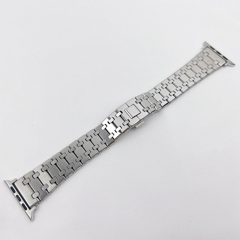 for Apple Watch Series 1 / 2 / 3 38mm / SE / SE(2022) / Series 4 / 5 / 6 40mm / Series 7 41mm Stainless Steel Durable Smart Watch Band Wrist Strap - Silver