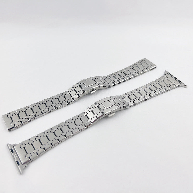 for Apple Watch Series 1 / 2 / 3 38mm / SE / SE(2022) / Series 4 / 5 / 6 40mm / Series 7 41mm Stainless Steel Durable Smart Watch Band Wrist Strap - Silver