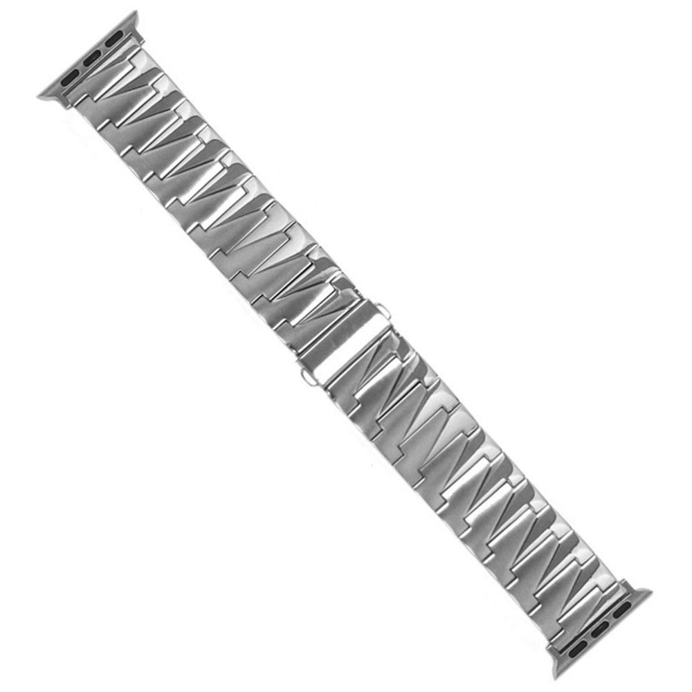 for Apple Watch Ultra 49mm / Series 8 45mm / 7 45mm / 4 / 5 / 6 / SE 44mm / SE (2022) 44mm / Series 1 / 2 / 3 42mm Frosted Stainless Steel Smartwatch Strap Replacement Wrist Band - Silver