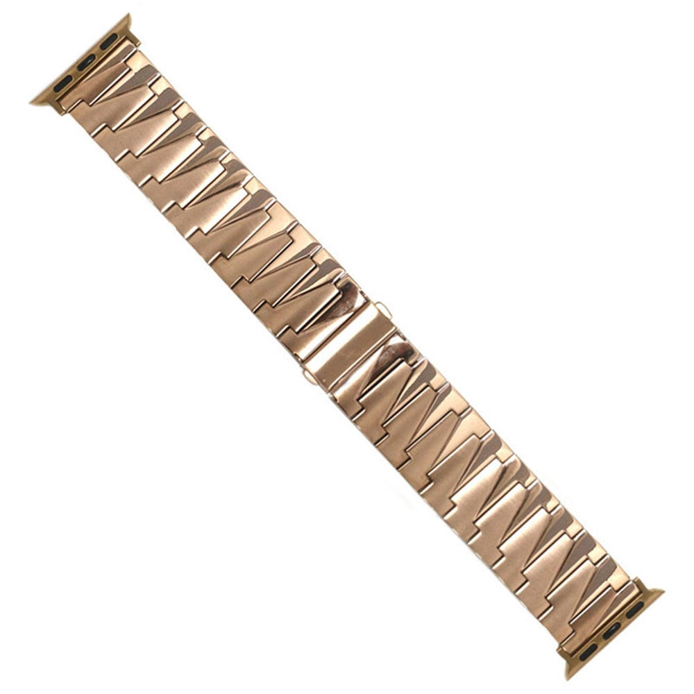 for Apple Watch Ultra 49mm / Series 8 45mm / 7 45mm / 4 / 5 / 6 / SE 44mm / SE (2022) 44mm / Series 1 / 2 / 3 42mm Frosted Stainless Steel Smartwatch Strap Replacement Wrist Band - Rose Gold