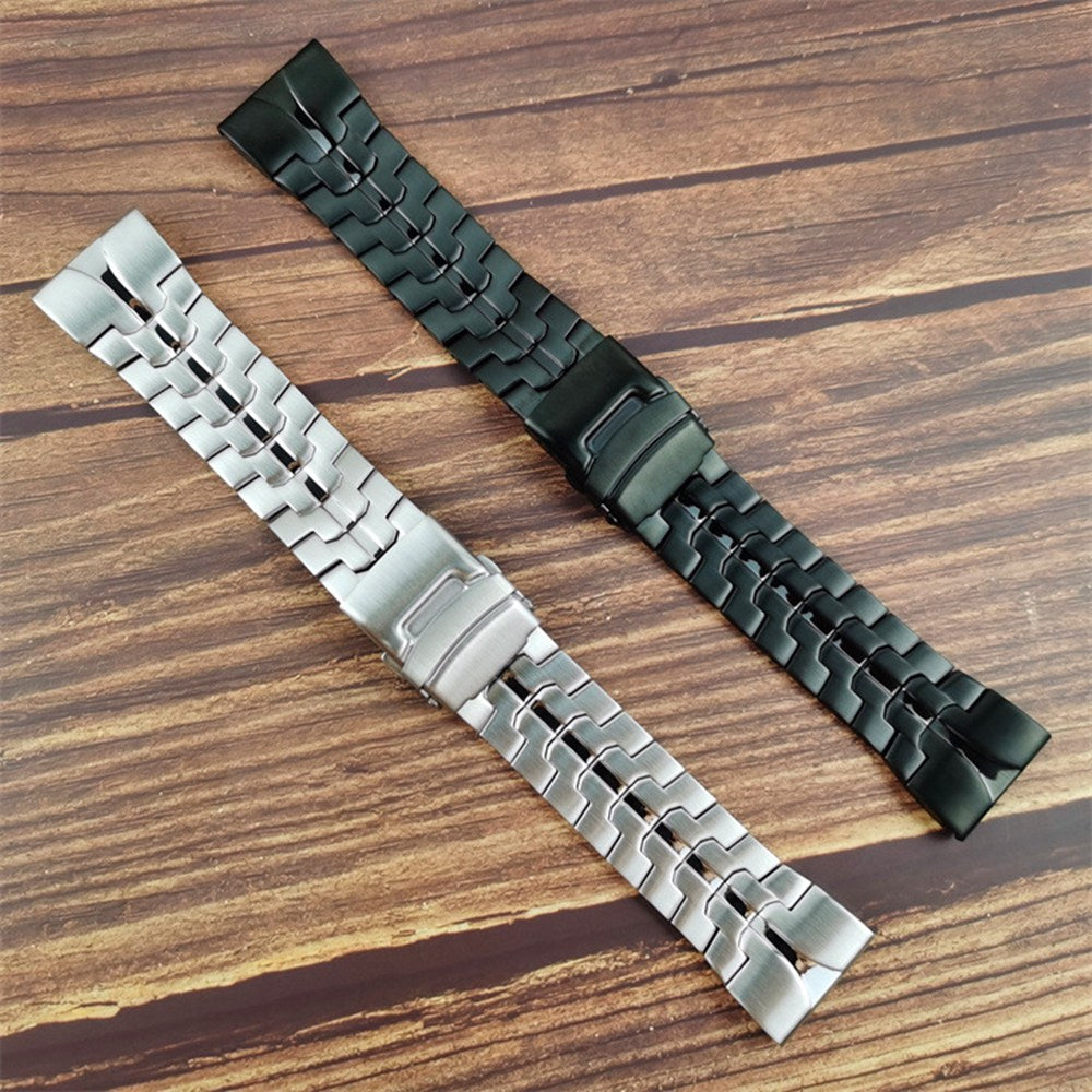 For Garmin Descent G1 / Fenix 7 / 6 Pro Metal Watch Strap 22mm Buckle Design Replacement Watch Strap - Silver