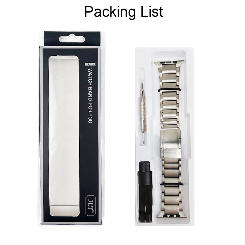 JLT For Apple Watch Ultra 49mm / Series 8 45mm / 7 45mm / SE 44mm / SE (2022) 44mm / Series 6 / 5 / 4 44mm / Series 3 / 2 / 1 42mm Replacement Watch Strap Titanium Steel Ultra-light Wristband - Grey Silver