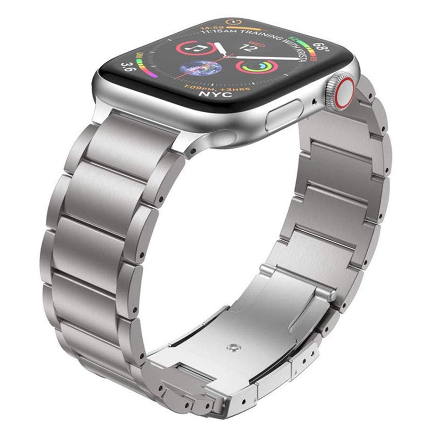 JLT For Apple Watch Series 8 41mm / Series 7 41mm / SE / SE(2022) / Series 6 / 5 / 4 40mm / Series 3 / 2 / 1 38mm Titanium Steel Watch Band Ultra-light Smart Watch Strap Replacement - Grey Silver