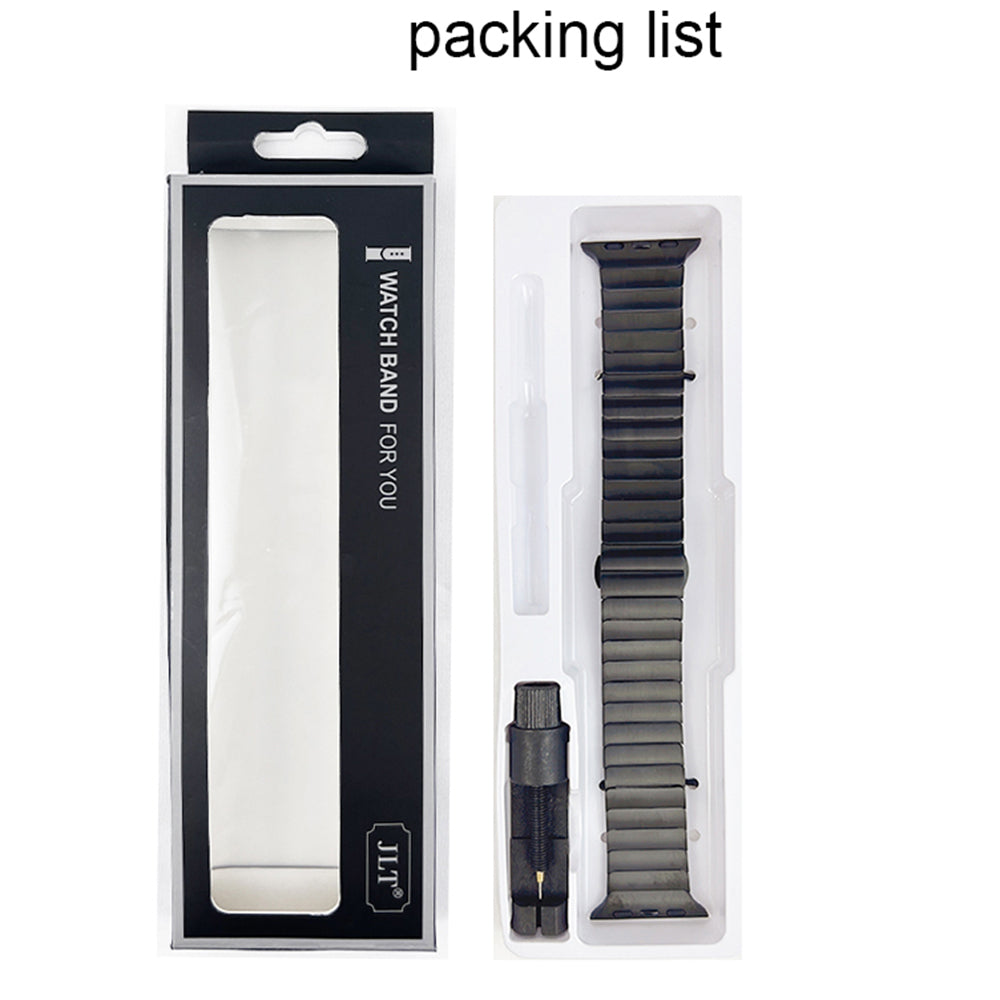 JLT For Apple Watch Series 8 41mm / Series 7 41mm / SE / SE(2022) / Series 6 / 5 / 4 40mm / Series 3 / 2 / 1 38mm Replacement Watch Strap Stainless Steel Buckle Design Watch Band - Black