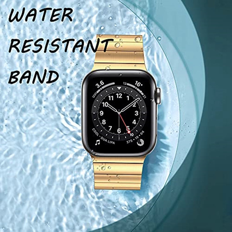 JLT For Apple Watch Series 8 41mm / Series 7 41mm / SE / SE(2022) / Series 6 / 5 / 4 40mm / Series 3 / 2 / 1 38mm Replacement Watch Strap Stainless Steel Buckle Design Watch Band - Gold