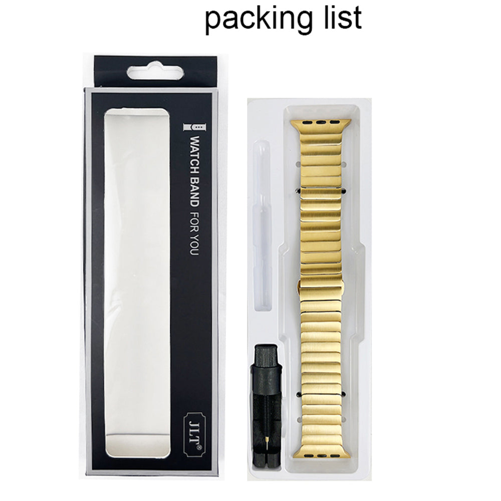 JLT For Apple Watch Series 8 41mm / Series 7 41mm / SE / SE(2022) / Series 6 / 5 / 4 40mm / Series 3 / 2 / 1 38mm Replacement Watch Strap Stainless Steel Buckle Design Watch Band - Gold