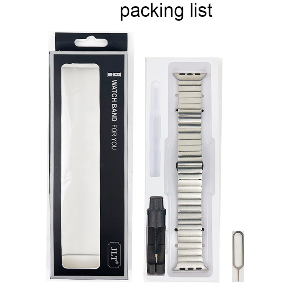 JLT For Apple Watch Series 8 41mm / Series 7 41mm / SE / SE(2022) / Series 6 / 5 / 4 40mm / Series 3 / 2 / 1 38mm Replacement Watch Strap Stainless Steel Buckle Design Watch Band - Silver