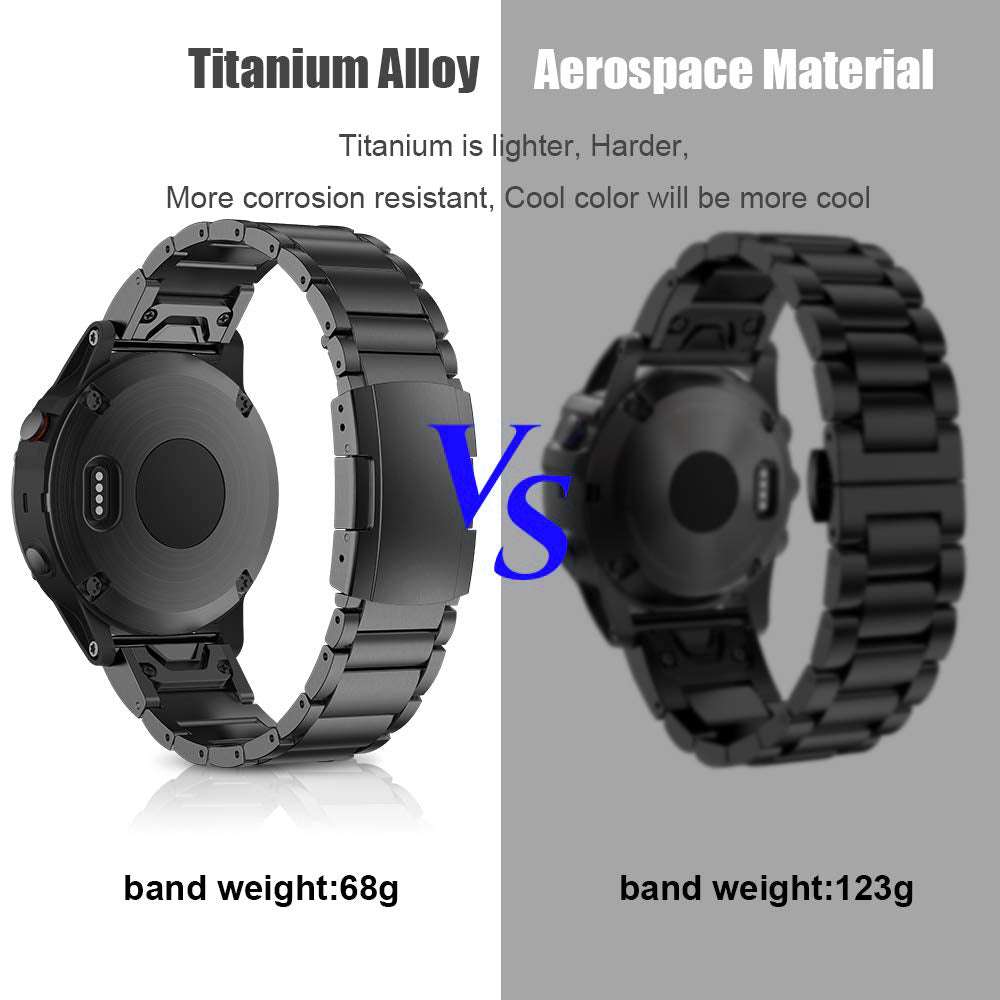 For Garmin Descent G1 / Fenix 7 / 6 Pro / 5 Plus Titanium Steel 3 Beads Smart Watch Band 22mm Universal Quick Release Replacement Strap - Silver